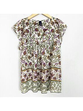 Gap Floral Semi-sheer Flowy Top Cottage Feminine Flowy Size Small Women's